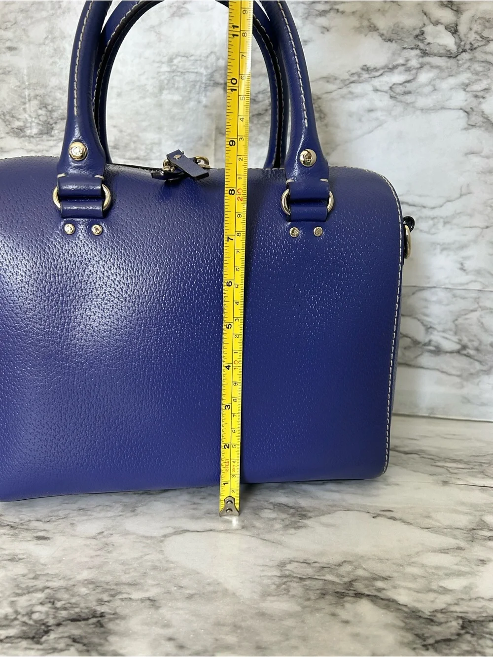 Kate Spade Alessa Wellesley Satchel Holiday Blue Crossbody bag duel top handles